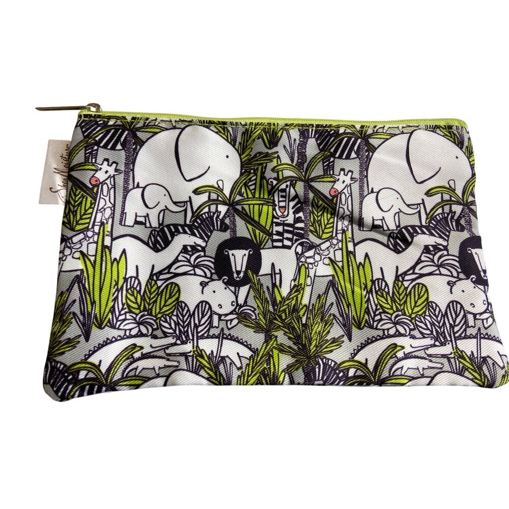 Shea Moisture Safari Print Small Zippered Pouch 8in x 5in Makeup Change Bag
